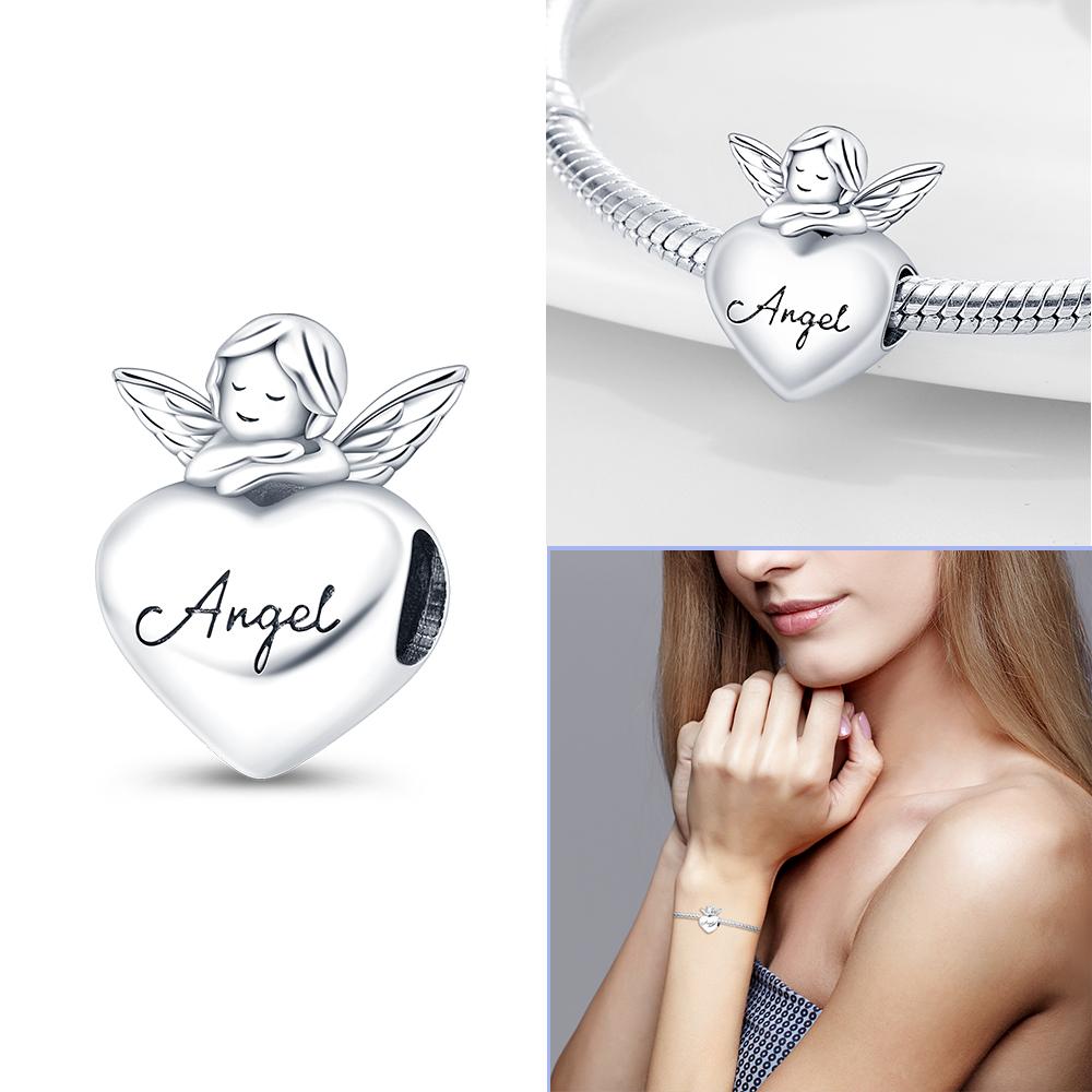 Charms Original Certified Mother'S Day Love Heart Girl Gift Beads Fit Bracelet Copper Women Jewelry Diy Accessory