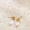 French Romantic 18k Gold-Plated Pearl Earrings - Elegant and Versatile Stainless Steel Design for Women