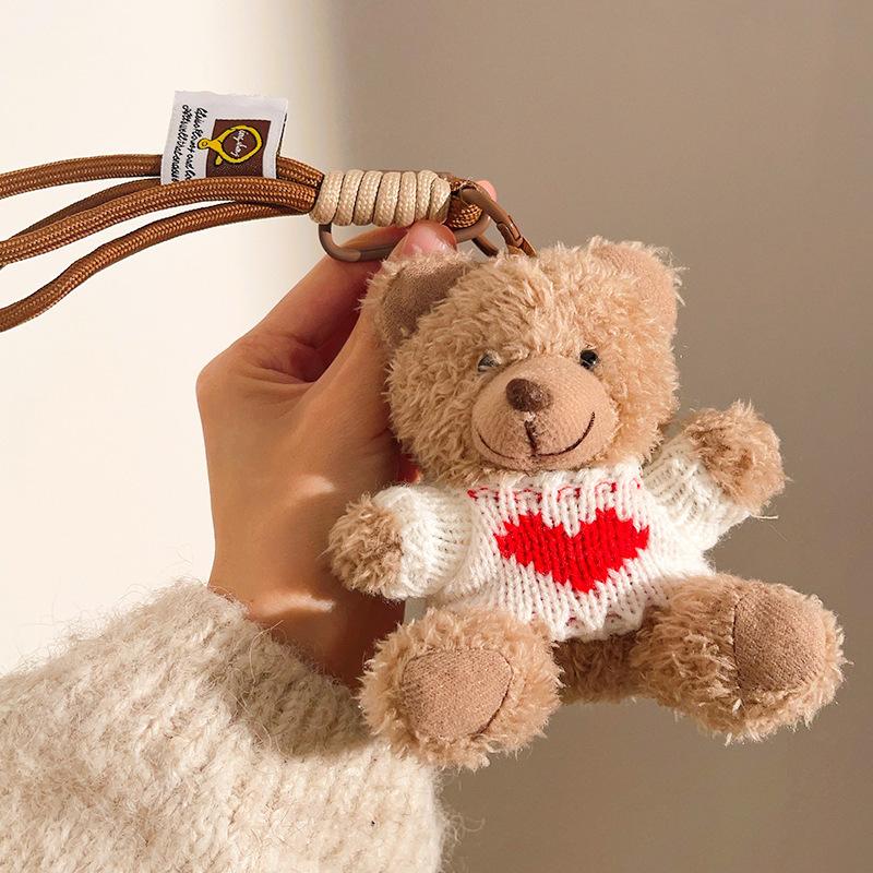Cool Plush Bear Keychain Cute Cartoon Doll Pendant Couple Bag Ornament Creative Gift