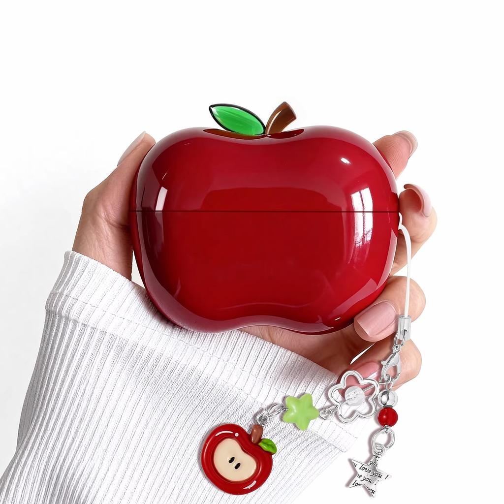 Funda roja de manzana para auriculares para airpods3pro funda protectora segunda generación linda caja bluetooth airpod4 fruta