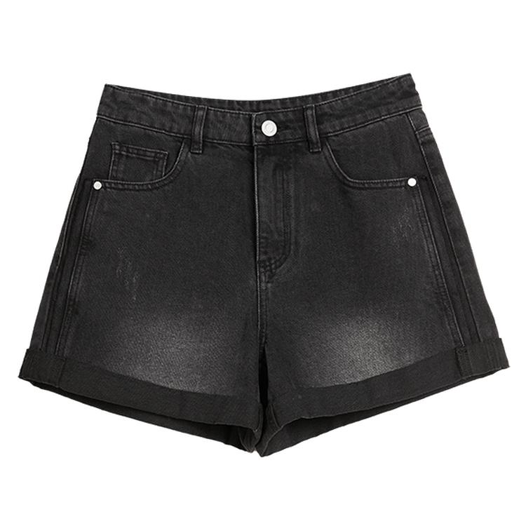 ELLE High-Waisted Simple Slimming Denim Shorts With Cuffed Design Women shorts EQ51159