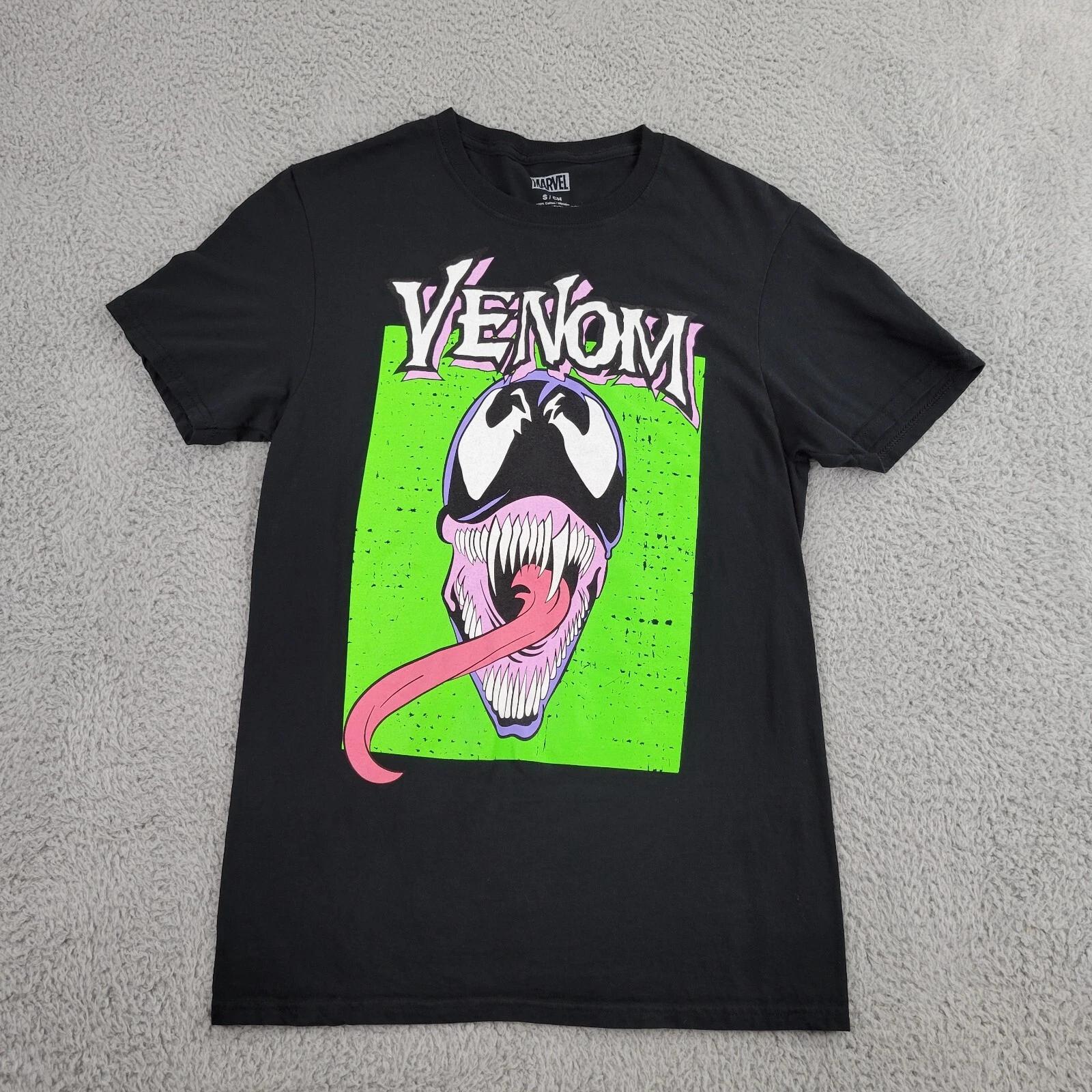 Marvel Venom Shirt Mens Small Crewneck Black Graphic Short Sleeve S