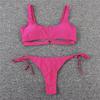 Dames badetøy ensfarget hjerte sexy utskjæring bikini sideknyting brasiliansk strandtøy badebukser