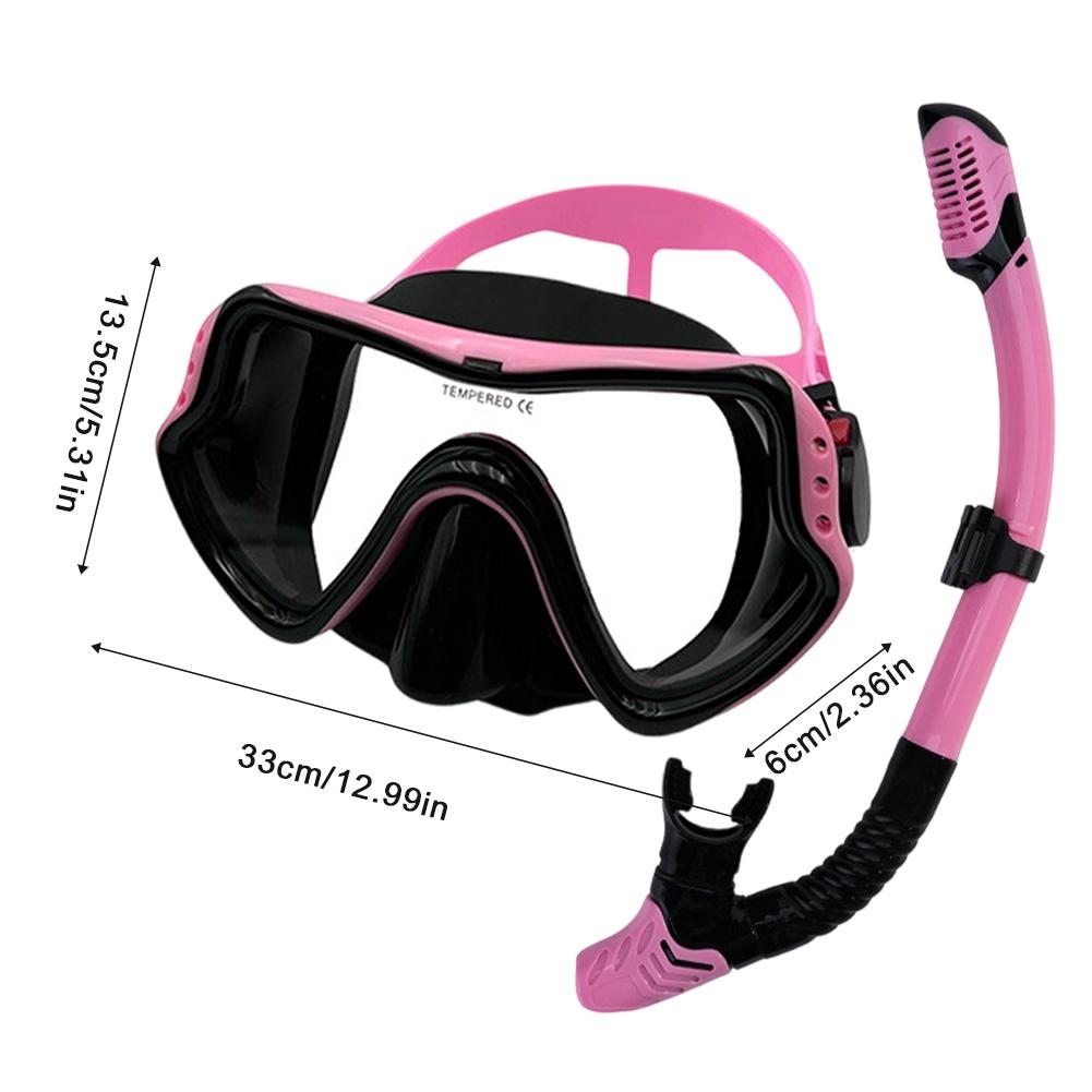 Professional Scuba Diving Mask & Snorkel Set for Adults Tempered Glass Panoramic View Swimming Training Snorkeling Kit