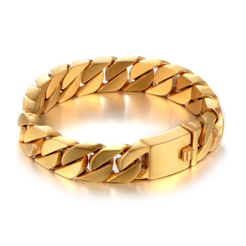 Korean version of fashion jewelry, new, casual and simple, smooth titanium steel men's bracelet HFS63