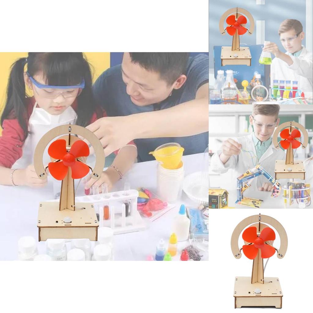 Holz DIY Körperwahrnehmung Elektrischer Ventilator Handgemachtes Kit Für Wissenschaftliche Experimente Schulbedarf