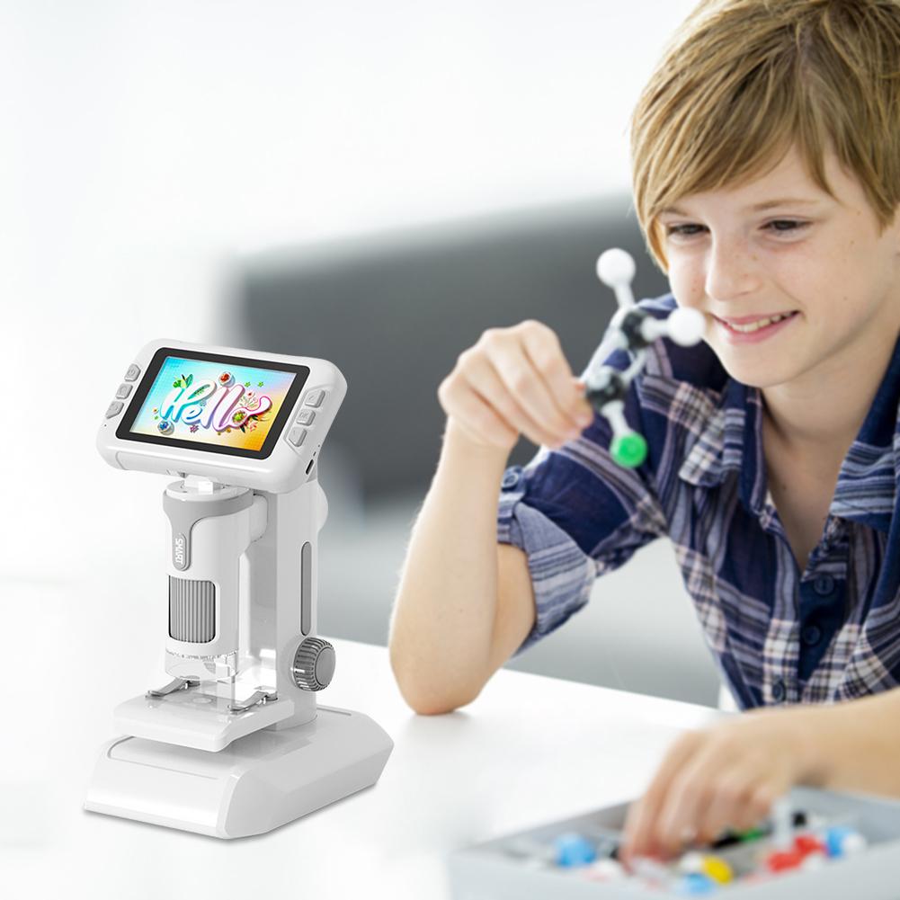 Microscope for Kids Portable Microscope 100-1600X Kids Microscope Portable Handheld Magnifying Glass for Scientific Experiment