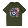 Damenmode Unabhängigkeitstag Bedrucktes Rundhals Kurzarm Freizeit T-Shirt Top