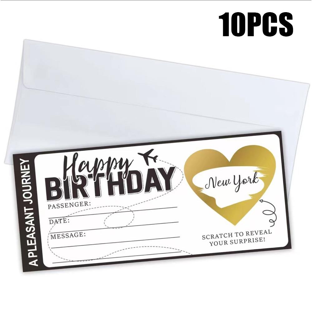 Boarding Pass Scratch Cards DIY Kit - Double Surprise Reveal for Wedding & Birthday, Creative Invitation Game Gift