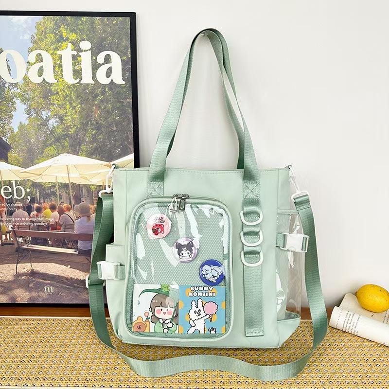 Girl Clear Pocket Large Itabag Japanese Ulzzang Nylon Single Shoulder Crossbody Bags Gift For Friends Women's Handbag Pain bag