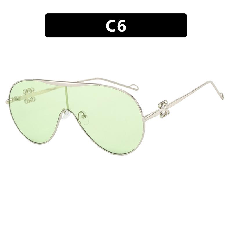 Oversized One-Piece Aviator Sunglasses, Metal Sunglasses Of The Same Style, Personalized Sunglasses.