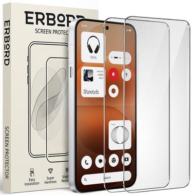 2x Tempered Glass for Nothing Phone (4a) Pro, ERBORD 9H Hard Glass, Fast