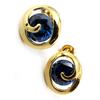 Les Trésors De Lily [N0210] - Golden Blue 'Sissi' Designer Earrings