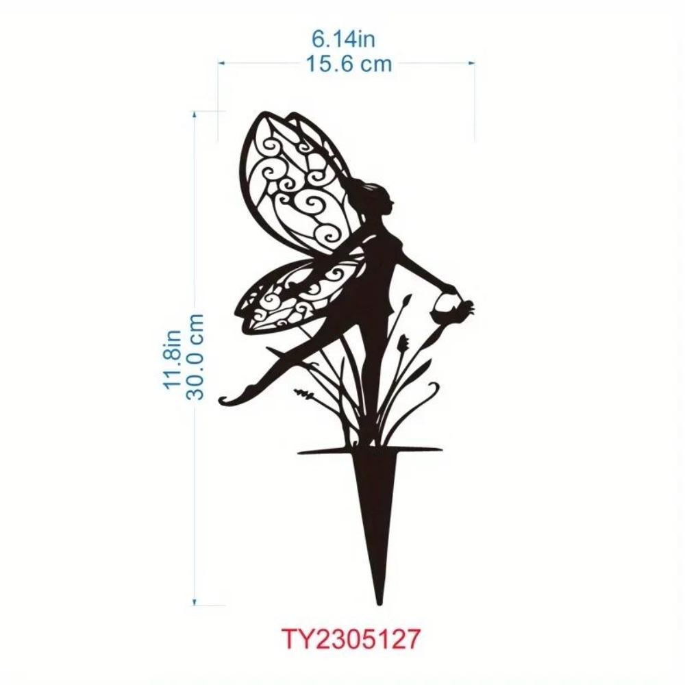 Trendy Metal Pixie Garden Sculpture for Patio Lawn Yard and Wall Decor