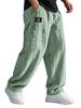 European and American straight-tube loose-tie sports casual pants knitted jacquard trousers men's versatile