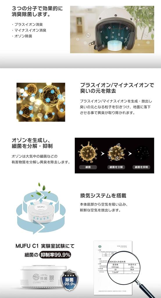 MUFU MF-C1 Helmet for Motorcycles, Bicycle, Helmet, Shoe Box, Deodorizing, Ion Purification, Ozone , Timer Function
