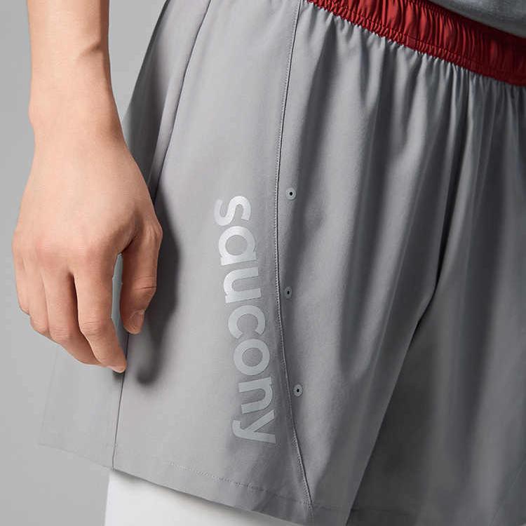 Saucony Soul Runner Series Breathable Lightweight Comfortable Loose Fit Sports Shorts Men Shorts Cloud-Gray SA2250DP63T-GR115
