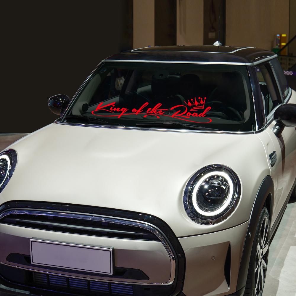 King of the Road Slogan Car Sticker Car Front Rear Windshield Self-Adhesive Vinyl Decal Waterproof Auto Decoration Accessories