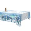 Christmas Tablecloth Winter Snowman Xmas Tree Wreath Design Rectangle Tablecloths Washable Fabric Table Cover
