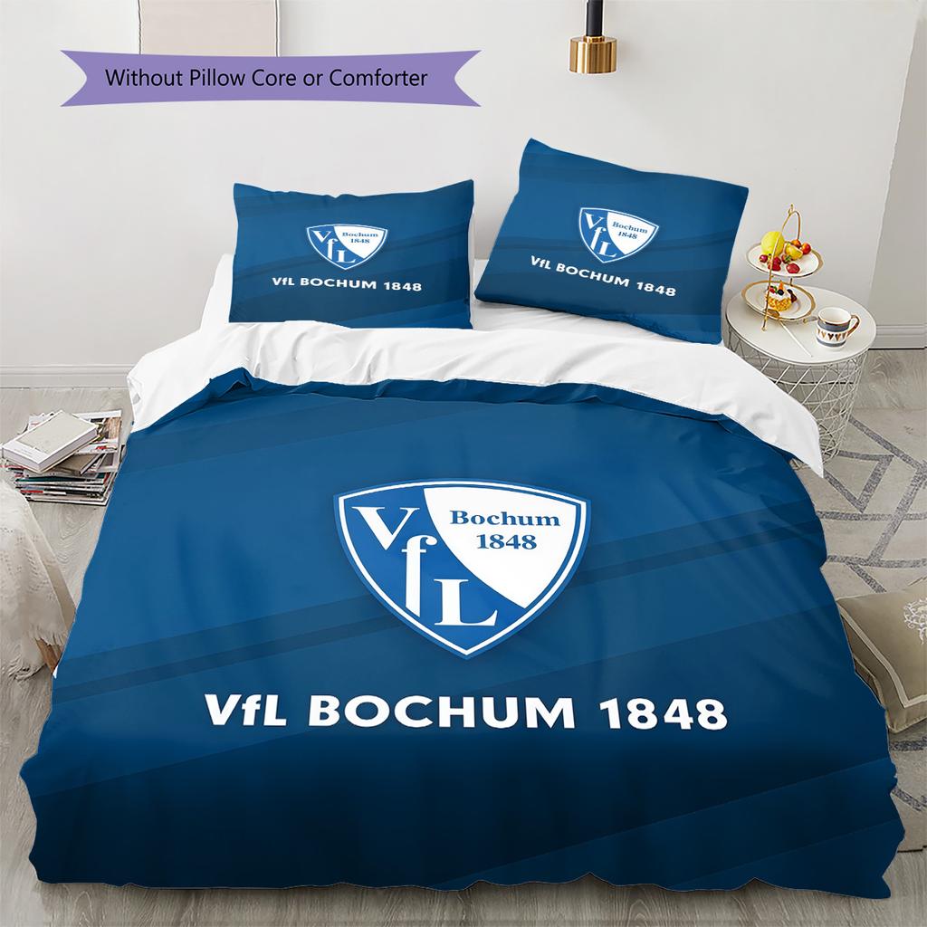 VfL Bochum Pattern Bedding Quilt Set Home Decoration Gift (1 * duvet cover + 2 * pillowcase without core)