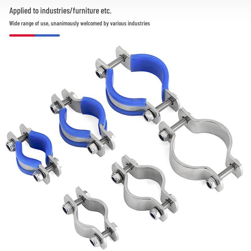 304 Stainless Steel Pipe Clamp with Rubber Pad