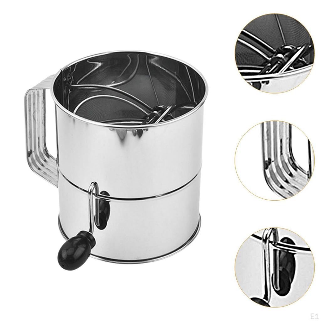 Flour, Hand-cranked Kitchen Supplies, Sugar Mixer with Hand Crank for Decorating Cakes, Tarts,