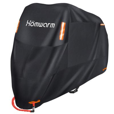 Homwarm Motocykl 300D UV z Torbą do Przechowywania Pokrowiec, Gruby, Wodoodporny, Ochronny, Antykradzieżowy, (XXL, Czarny)
