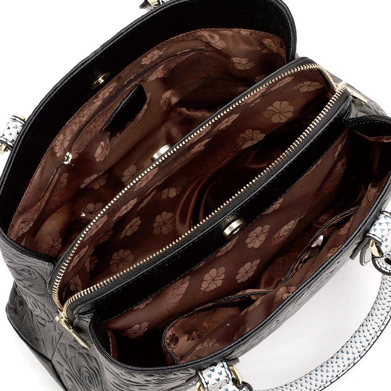 Women's New Style Trendy Large-capacity Mother Bag Middle-aged Large Bag Cowhide Shoulder Bag Women's Bag