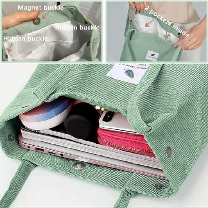 Bikasun Large Crossbody Bag for Women, Canvas Tote Bag, Shopper Bag, Work School Shopping Beach Bag, Multi-Pocket Shoulder Bag less
