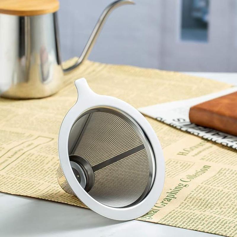 Colino per Caffè in Acciaio Inossidabile Facile da Pulire e Riutilizzabile Imbuto Doppio per Caffè Accessori per Caffè Strumenti per la Preparazione del Caffè