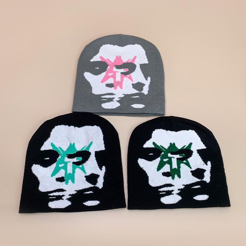 Niche Double Face Color Matching Knitted Hat Men And Women Warm Personality Hip Hop Street Pullover Hat
