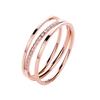 Korean Three-Layer Diagonal Micro-Diamond Titanium Steel Ring - Fashionable Index Finger Jewelry