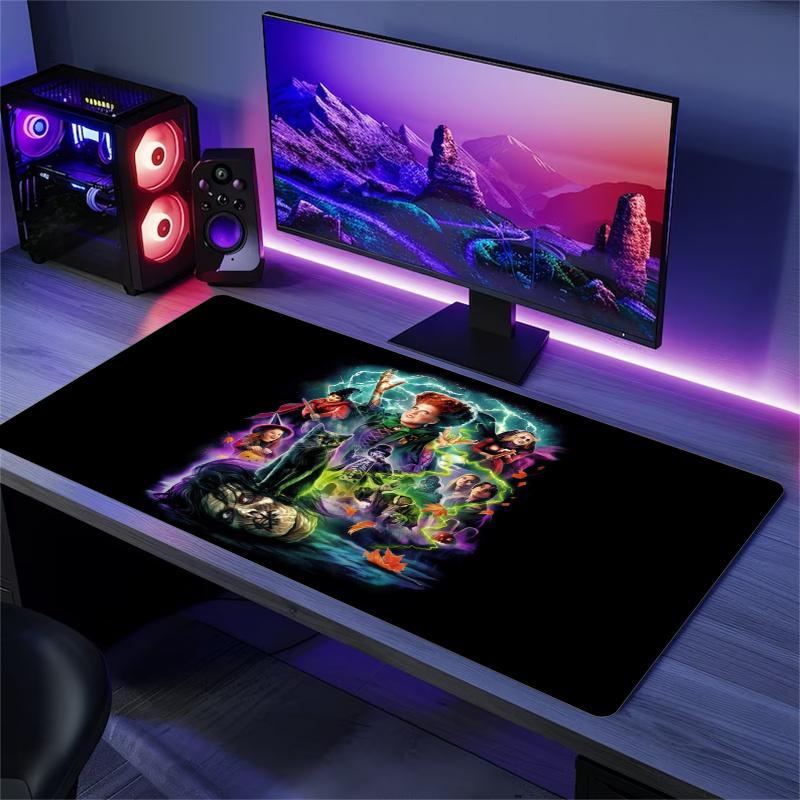 Hocus Pocus Mouse Pad, Large Gaming Desk Mat, Non-slip XXL Mousepad for Laptop & Tablet, Mini PC Playmat with Stitched Edges