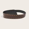 Retro Edgy Rivet Belt With Alloy Clasp For Trendsetting Street And Casual Wear