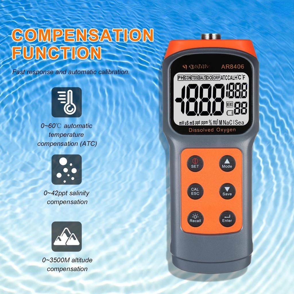 Dissolved Oxygen Analyzer Smart Digital Dissolved Oxygen Detector Portable Dissolved Oxygen Meter Water Quality Tester