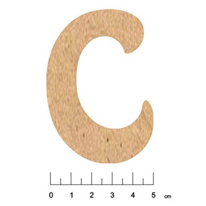 Alphabet en bois MDF adhésif 7,5cm Lettre C