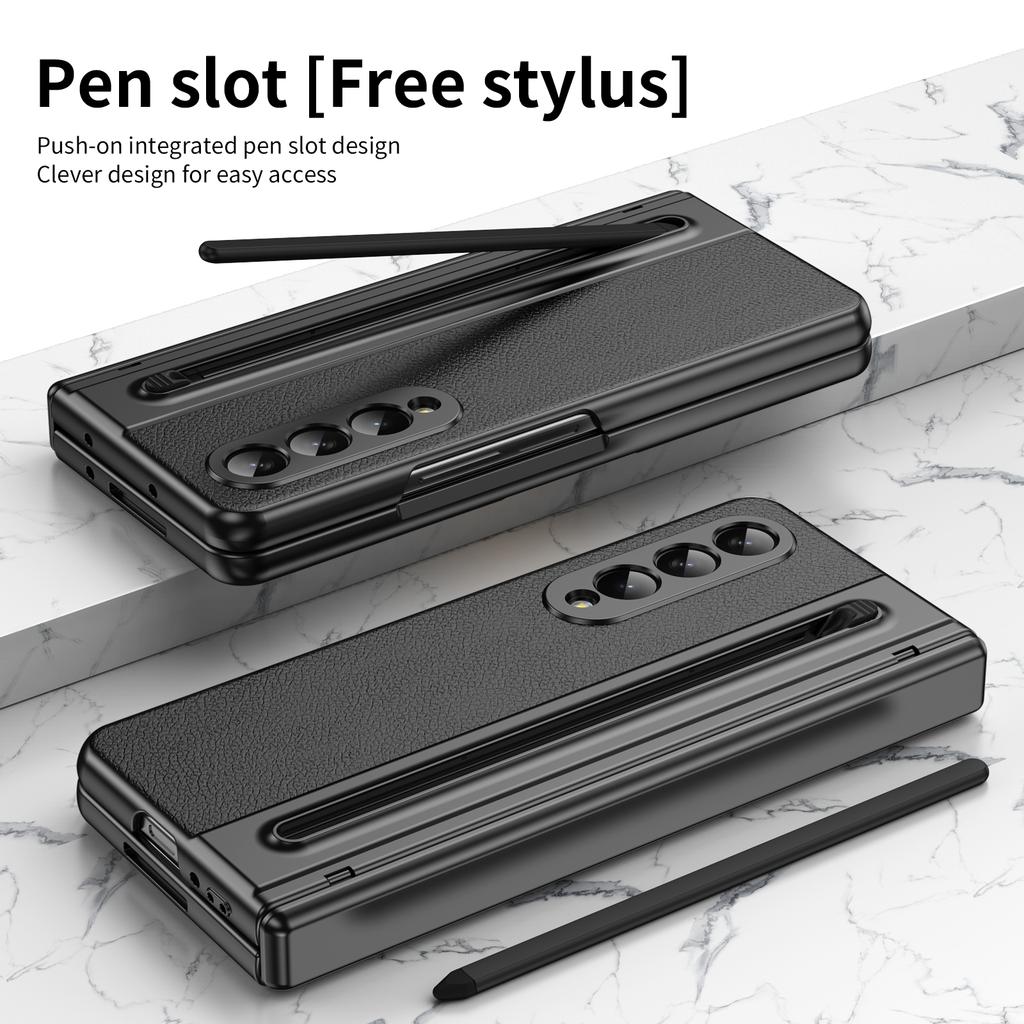 Luxury Black Stylus Pen Full Protection Case for Samsung Galaxy Z Fold 8 Ultra 5G Fold8 Fold7 Fold 7 6 5 4 3 Fold4 Fold6 Fold5