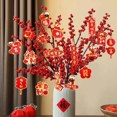 Cartoon Snake Year Hanging Pendants Snake Pattern Traditional Potted Plants Hanging Card Blessing Card Chinese Style