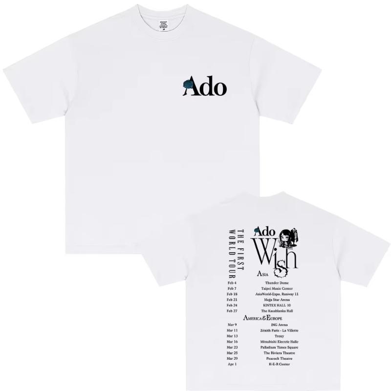 Hot Sale Ado World Tour 2026 Hibana Tshirt Unisex Unisex Fashion Oversized T Shirts Unisexs Casual Cotton Vintage Short Sleeve Tshirt