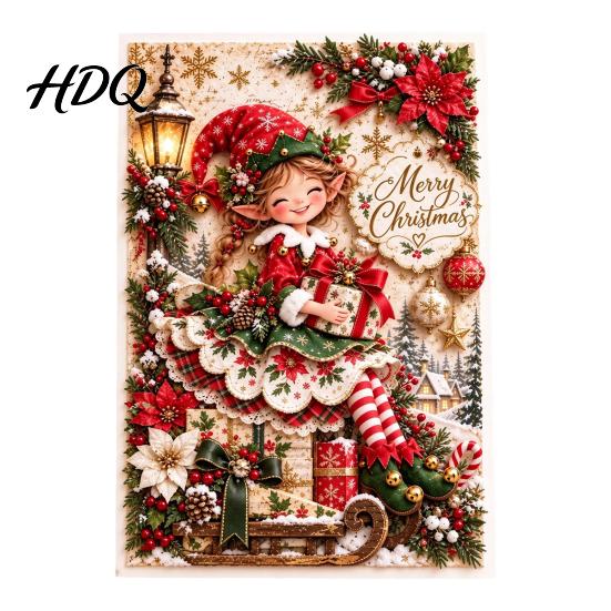 Seasonal Greeting Cards for Family Christmas Card 2D Flat Merry Santa Claus/Elf/Angel/Snowman Card Holiday Gatherings Party Favors Gifts Kids,