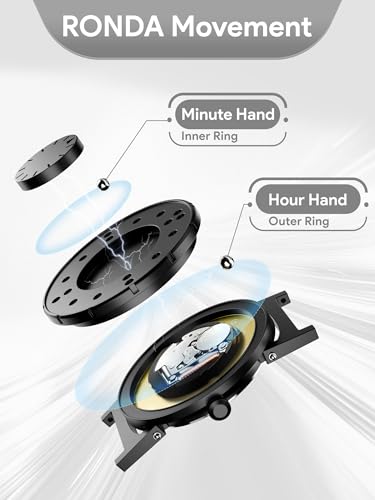 EUTOUR Men's Magnetic Watch, Silent Touch, 5ATM Water Resistance, Stylish, Simple, Casual Quartz Watch with Magnetic Ball Design, 40mm Dial, and Black