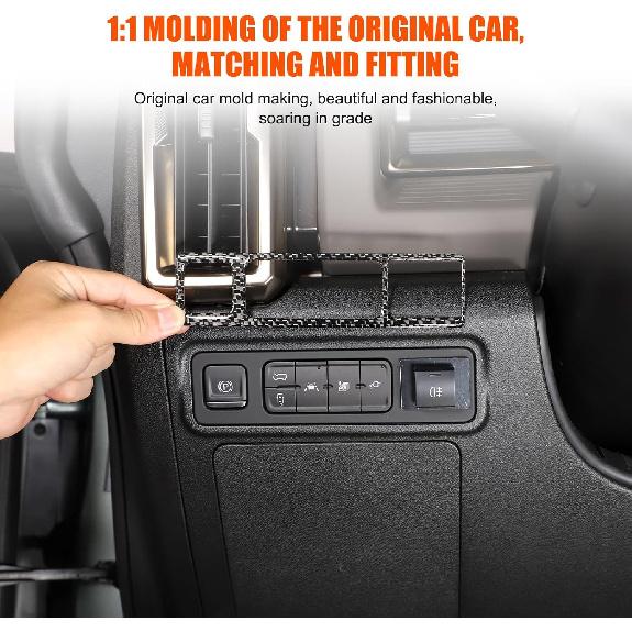 Yinanlutos Handbrake Control Panel Frame Trim Cover Sticker Compatible with Hummer EV 2024 2025 Accessories Soft Carbon Fiber Console Electronic