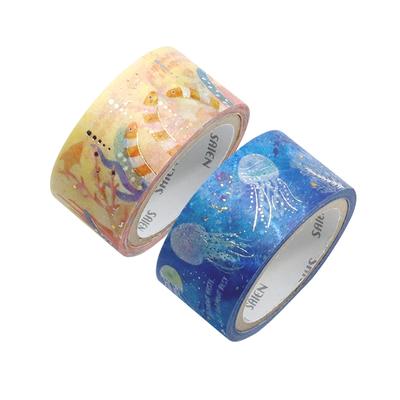 Kamiso Sansho Masking Tape SAIEN Marine Life 2 Musterset, hergestellt in 20 mm Breite x 2 Rollen (Chinesischer Aal, Qualle), Japan, ca.. UR-1079