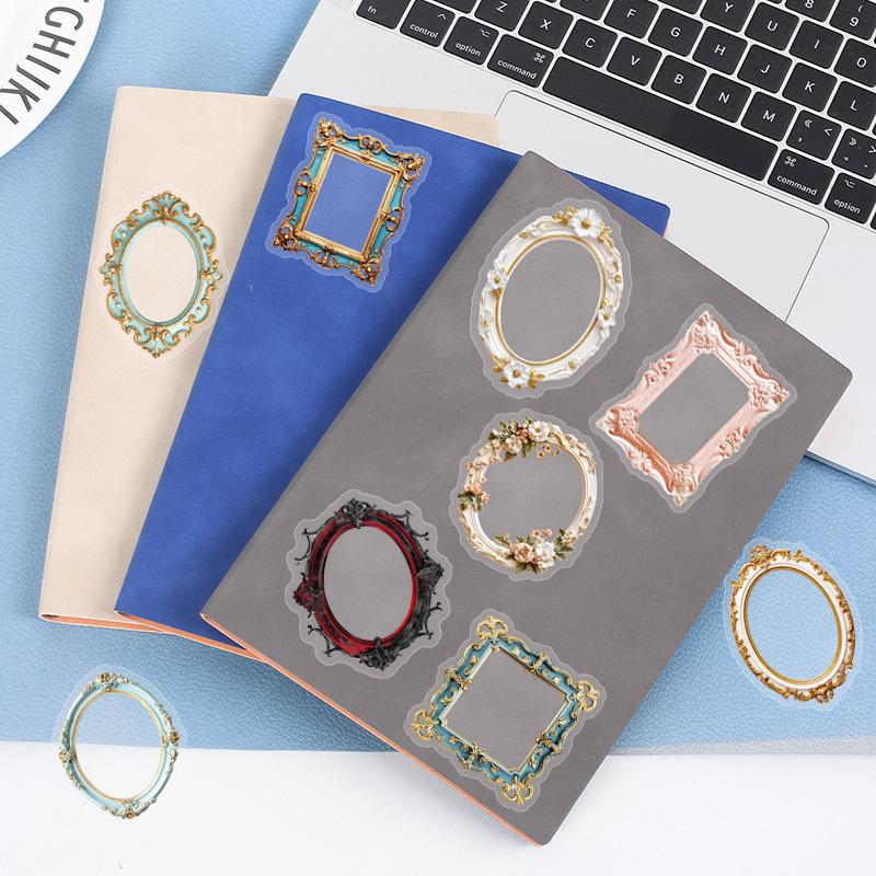 50-Pack Transparent Vintage Pet Photo Frame Stickers Waterproof Decorative Decals For Water Bottles Guitars Notebooks Stationery