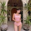 Swimsuit Women's Vest Hollow One-piece Belly Cover Skinny Slim Pure Desire Crew Neck Skirt Seaside Vacation