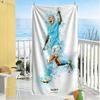 Blaues Haaland-Stil Strandtuch Superweich & Saugfähig Bequem Leicht Tragbar für Schwimmen, Strand, Camping, Reisen, Strandzubehör, Fitnessstudio