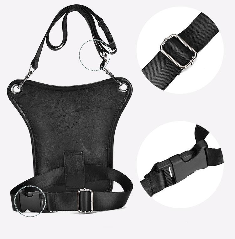 New Trend Men's Leg Bag Outdoor Sports PU Waist Bag Korean Retro Riding Bag Casual Hip Bum Bag For Travel Cycling Wholesale
