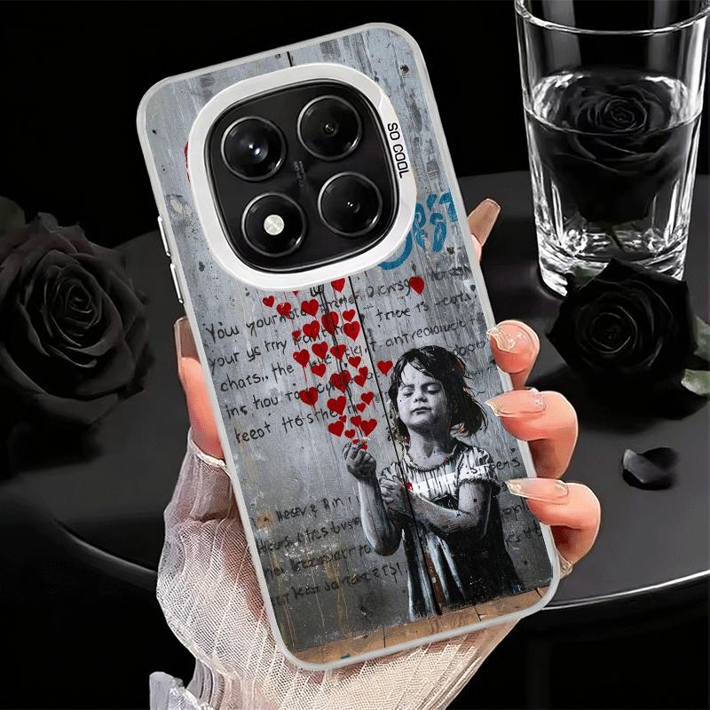 

B-Banksy Art Graffiti Artist Soft Phone Case for Samsung Galaxy S24 S25 FE S26 Edge S23 Ultra S22 Plus S21 + Shockproof Cover Ba Redmi Note 12 5G