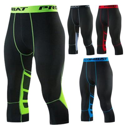 Men Basketball Sport 3/4 Cropped Pants Gym Training Fitness Running Boy Base Layer Exercise Athletic Jogging  Leggings Quick Dry