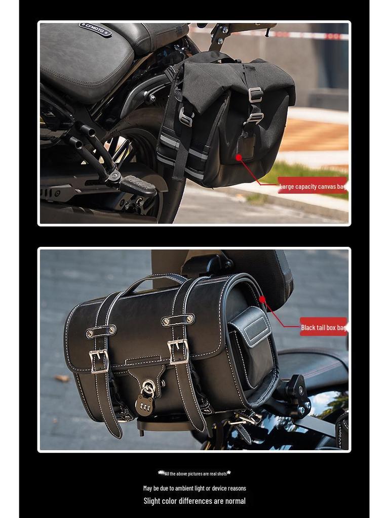 CFMOTO 450clc Upgrade: Anti-Fall Bumper, Retro Side Bag, Helmet Bag, Foldable Backrest, Luggage Rack